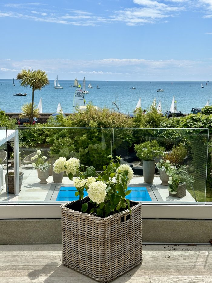 Grey and Buff Rattan Square Wicker Planters