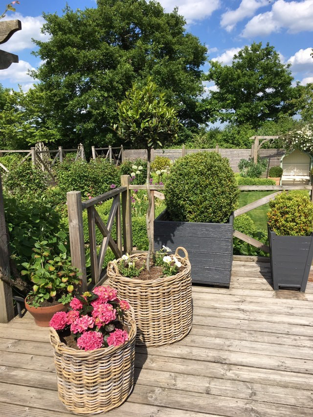 Grey & Buff Round Wicker Log Baskets | The Basket Company