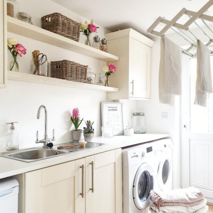 Grey & Buff Rattan Wicker Storage Organisation Baskets