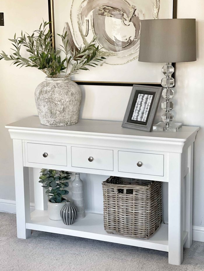 Grey & Buff Rattan Square Cube Wicker Storage Basket