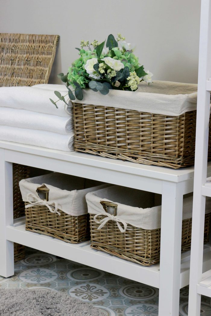 Antique Wash Wicker Storage Baskets