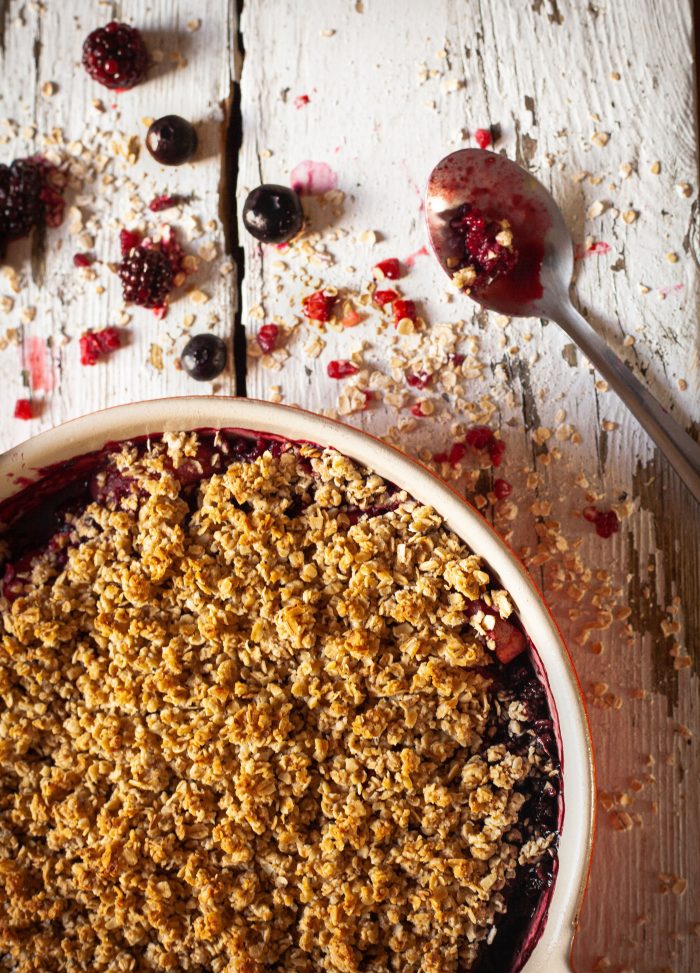 Blackberry & apple crumble