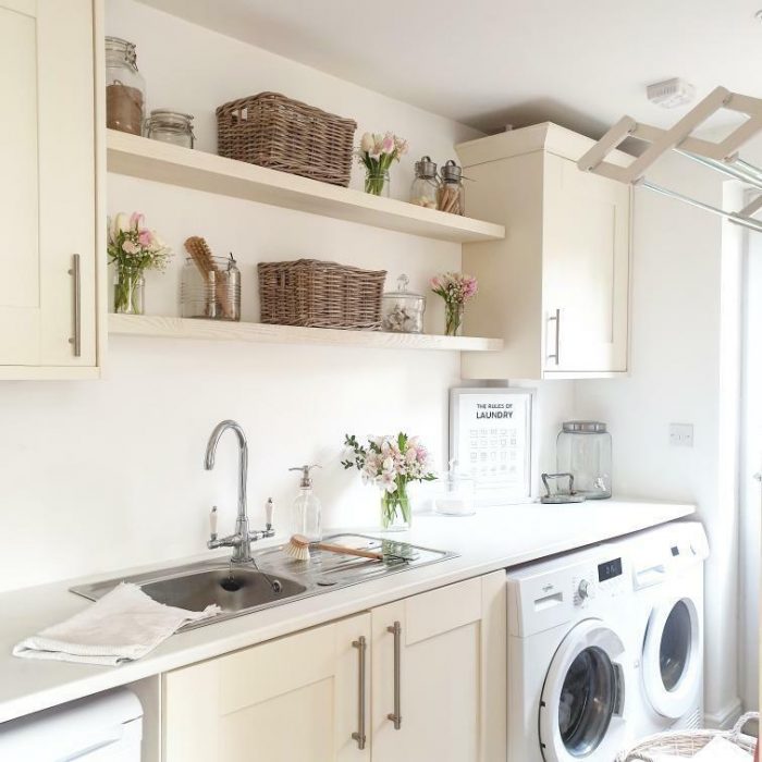 Grey & Buff Rattan Wicker Storage Organisation Baskets
