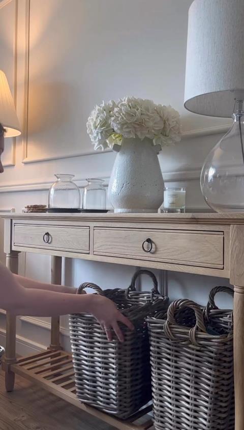 Wicker Log Basket Storage