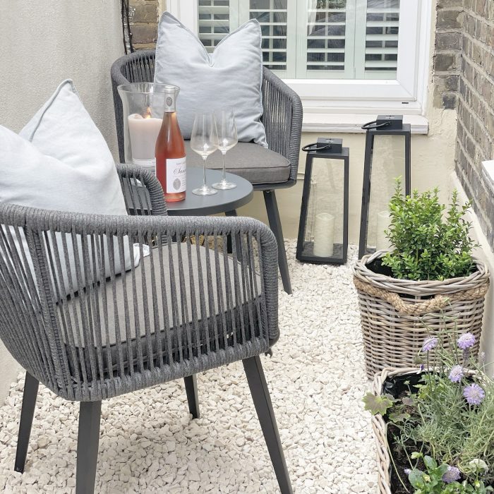 Grey & Buff Rattan Wicker Planters