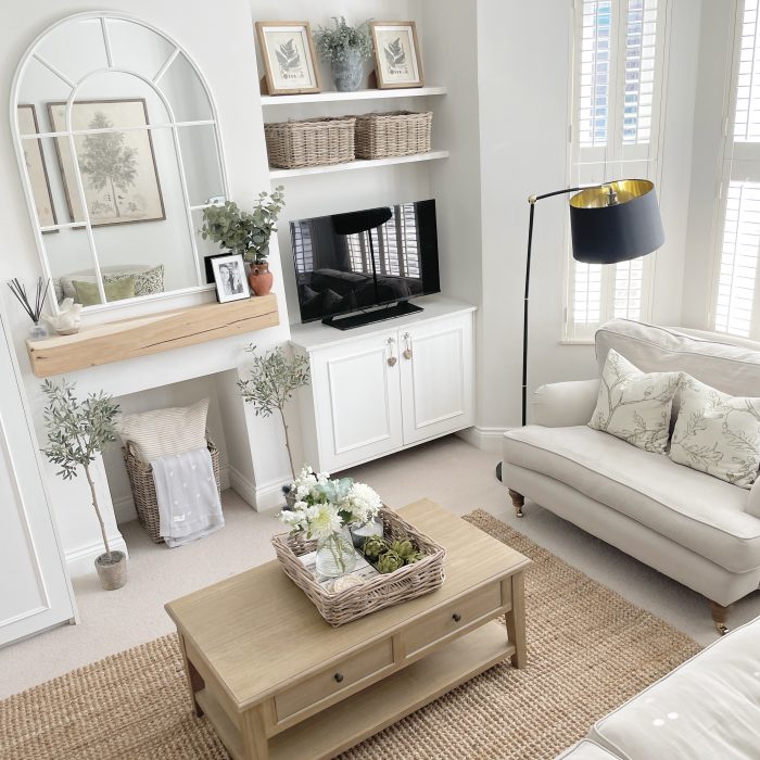 Grey & Buff Rattan Wicker Storage Baskets