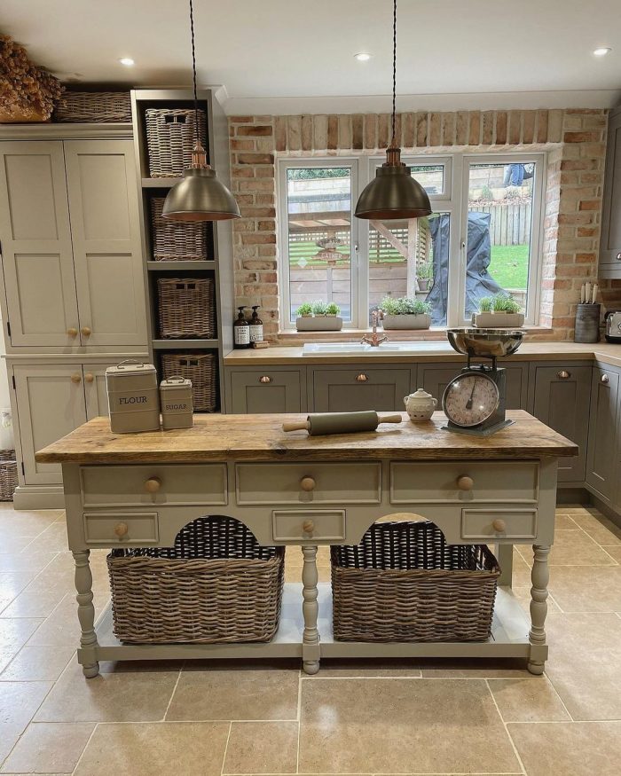 Grey & Buff Rattan Wicker Storage Basket