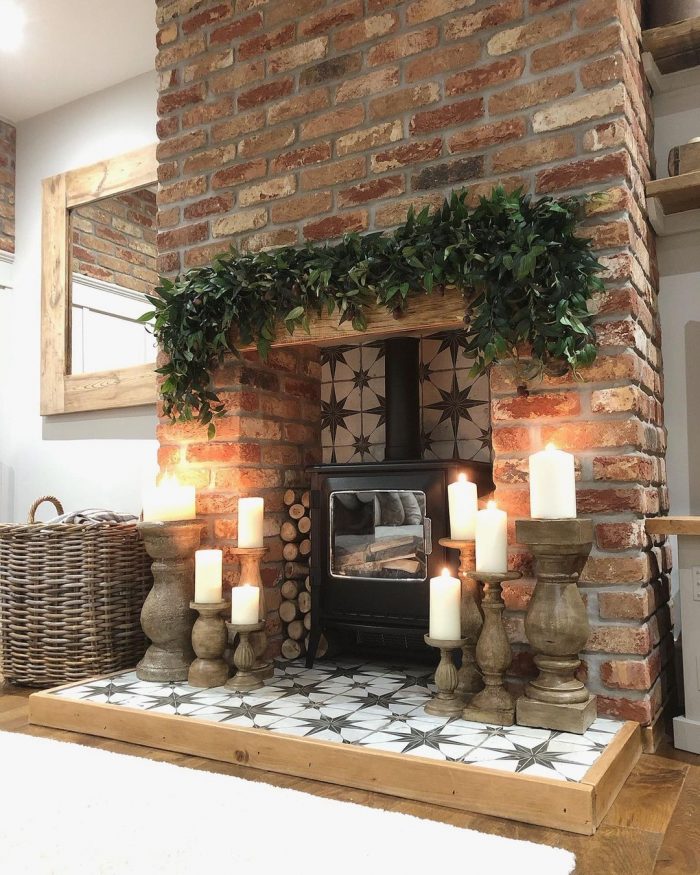Grey & Buff Rattan Wicker Log Basket