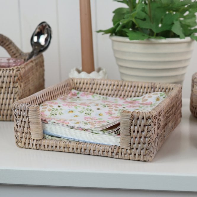 Purbeck Rattan Napkin Holder Basket