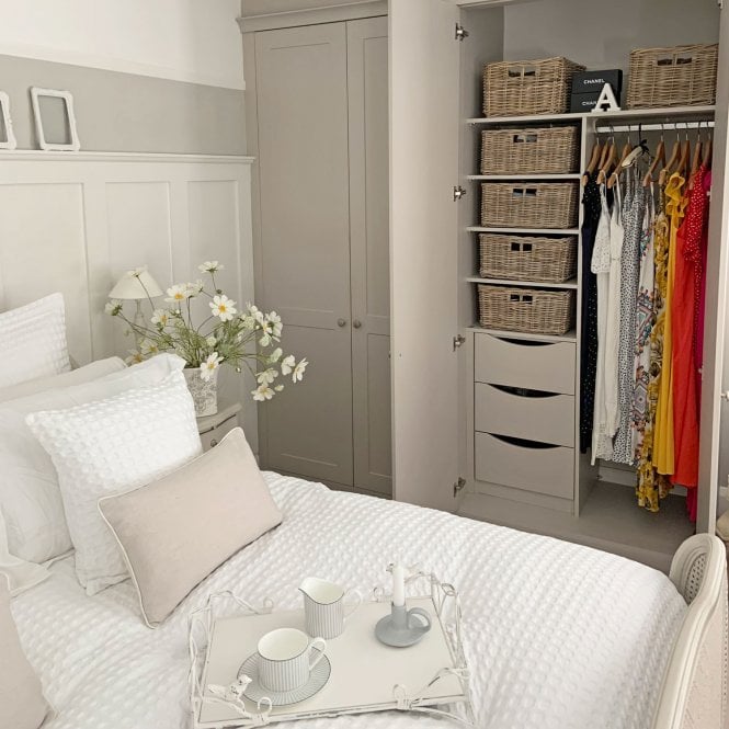 Rectangular Grey Buff Rattan Deep Wicker Storage Baskets