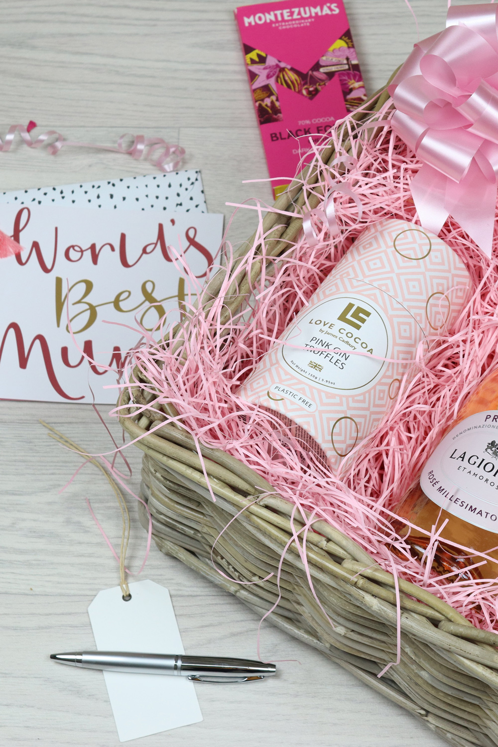 a pink mother's day chocolate gift hamper