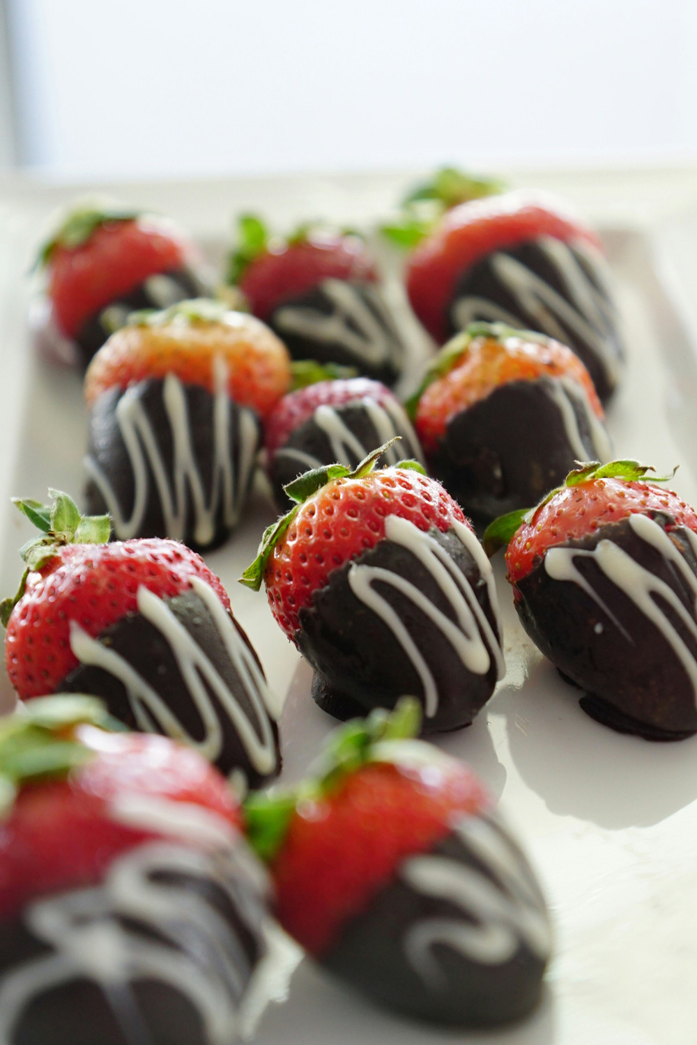 chocolate covered strawberries ready to go into a mother's day hamper