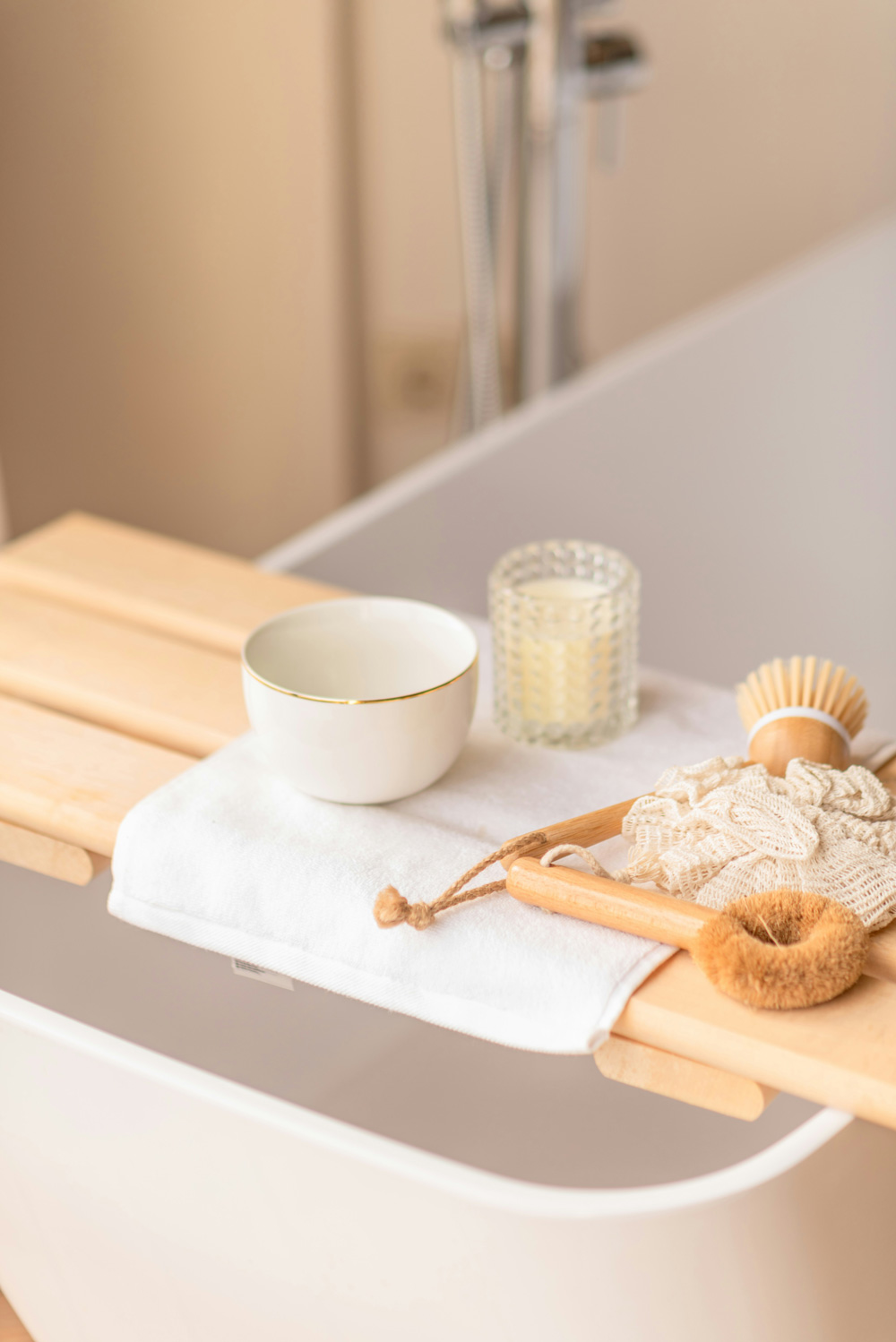 a relaxing bath scene, ready for pamper time