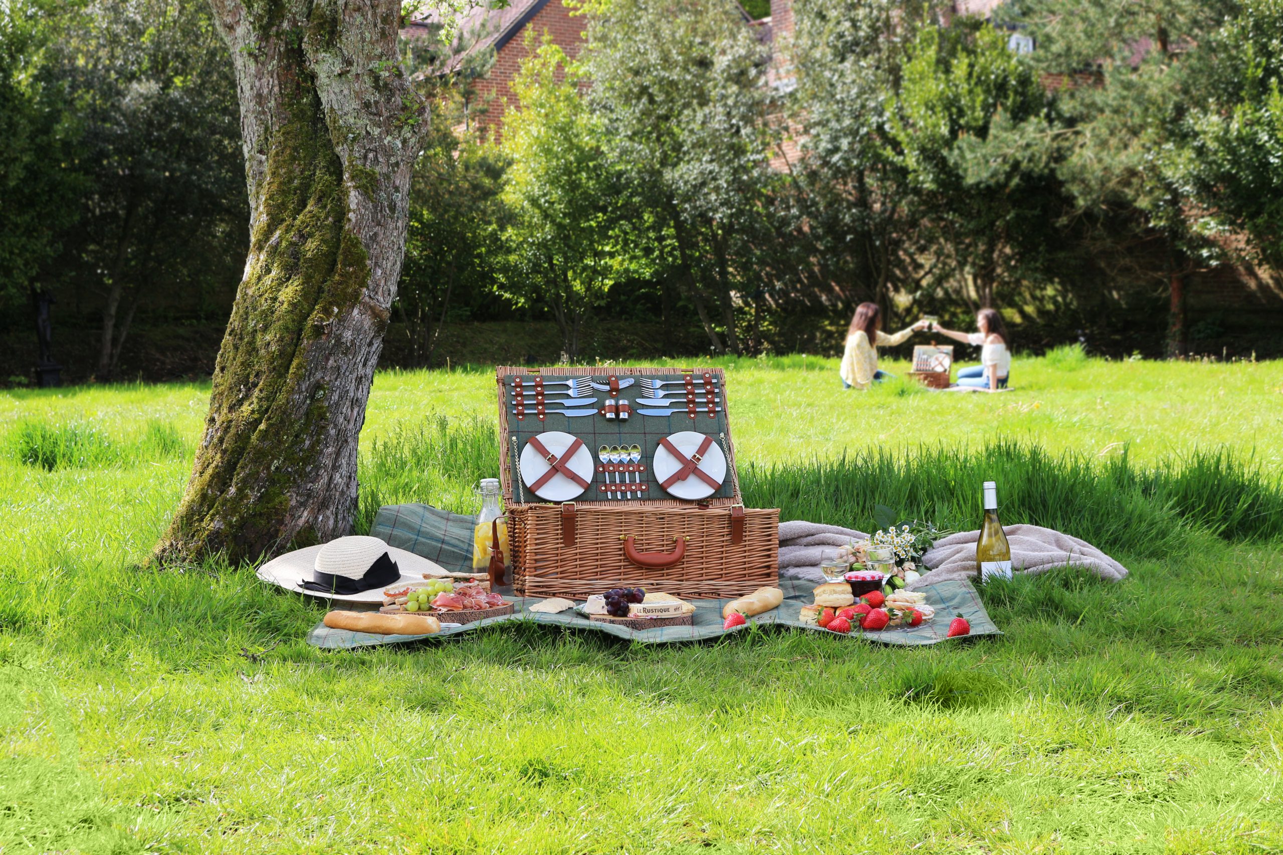 A picnic basket in the park