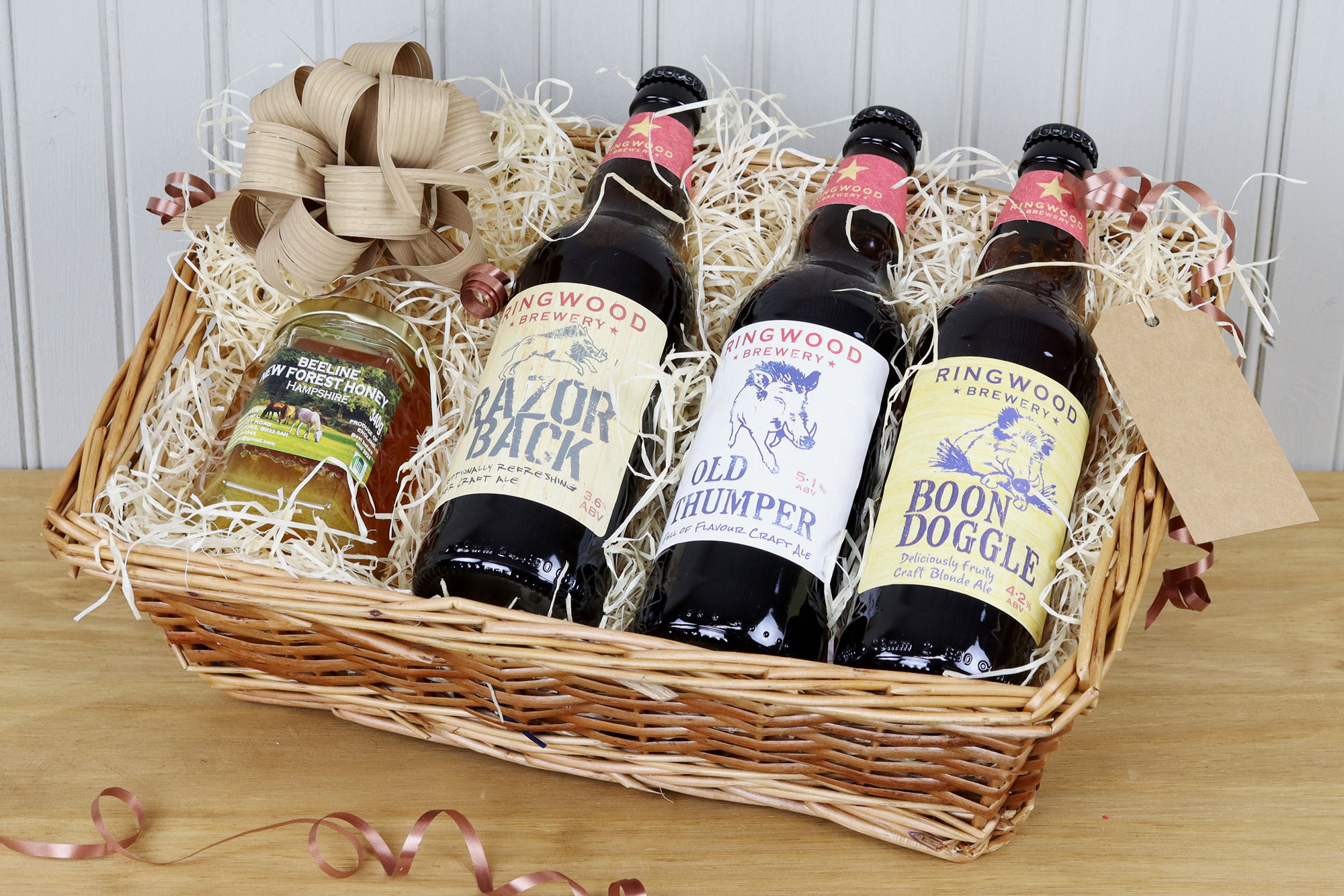 A gift hamper perfect for Father's Day containing local ales and honey