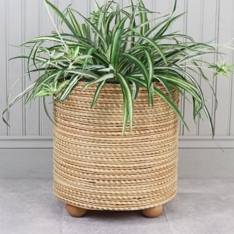 Faux Rattan Indoor Planter