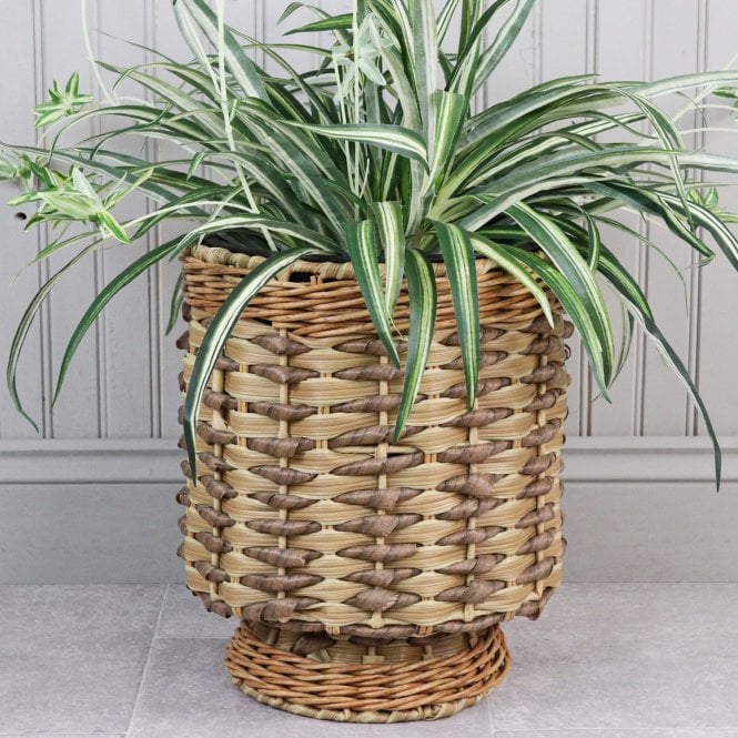 Faux Rattan Planter - Multitone
