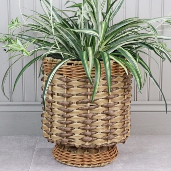 Faux Rattan Planter - Multitone