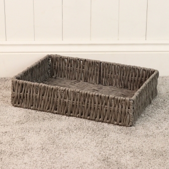 Grey Paper Rope Woven Storage Hamper Basket