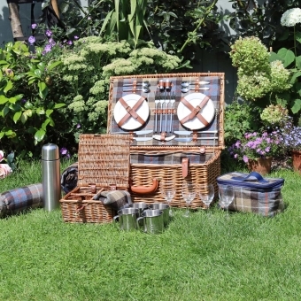 Luxury Picnic Basket Hamper For 4 - Country Tweed