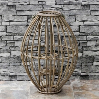 Oval Rattan Wicker Lantern