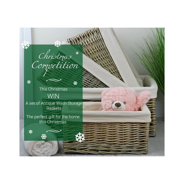 Win a set of Antique Wash Wicker Storage Baskets (Worth over £90)