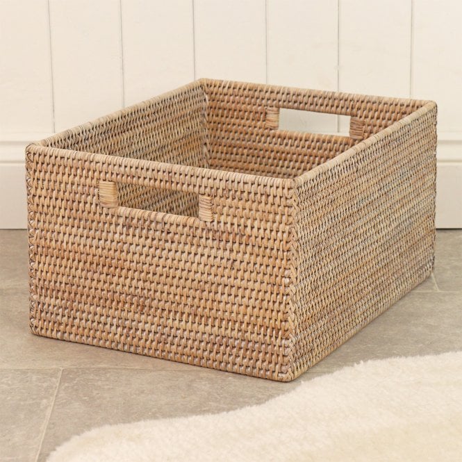 Purbeck Rattan Deep Rectangular Wicker Storage Basket