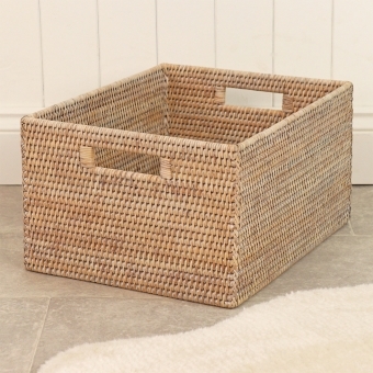 Purbeck Rattan Deep Rectangular Wicker Storage Basket
