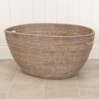 Purbeck Rattan Oval Wicker Storage Basket
