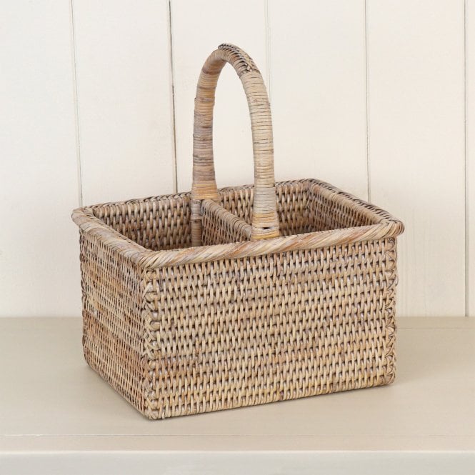 Purbeck Rattan Rectangular Wicker Cutlery Holder