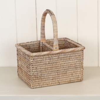 Purbeck Rattan Rectangular Wicker Cutlery Holder