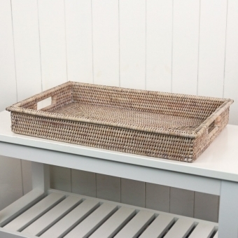 Purbeck Rattan Rectangular Wicker Tray 