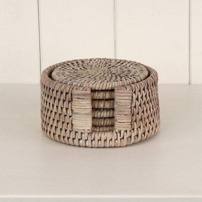 Purbeck Rattan Round Wicker Coasters Set of 6