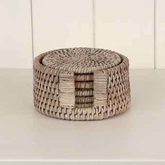 Purbeck Rattan Round Wicker Coasters Set of 6