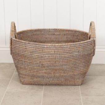 Purbeck Rattan Round Wicker Storage Basket