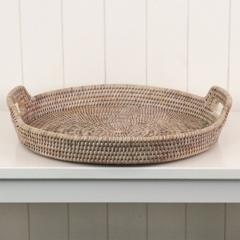 Purbeck Rattan Round Wicker Tray