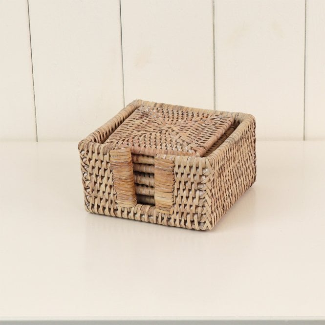 Purbeck Rattan Set of 6 Square Wicker Coasters