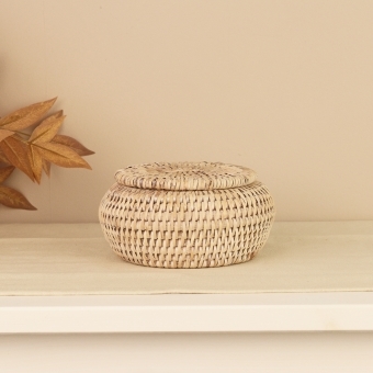Purbeck Rattan Small Wicker Basket with Lid