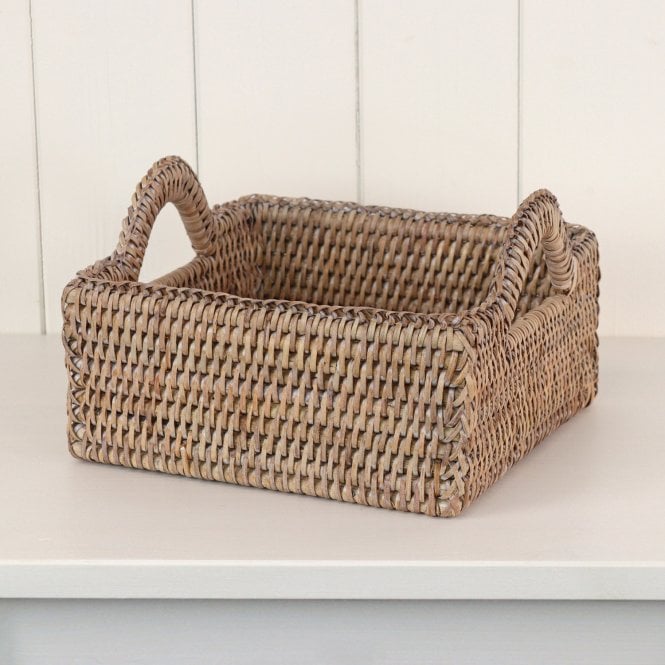 Purbeck Rattan Square Wicker Storage Basket