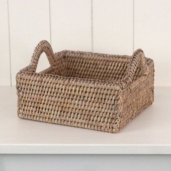 Purbeck Rattan Square Wicker Storage Basket