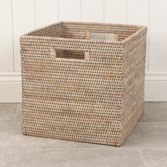 Purbeck Rattan Wicker Cube Storage Basket
