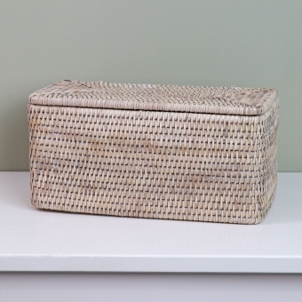 Purbeck Rattan Wicker Lidded Storage Basket