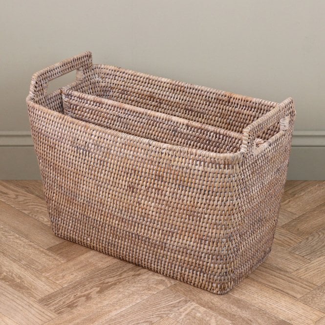 Purbeck Rattan Wicker Magazine Holder Basket