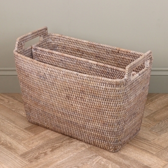 Purbeck Rattan Wicker Magazine Holder Basket