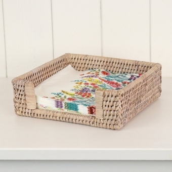 Purbeck Rattan Wicker Napkin Holder Basket 
