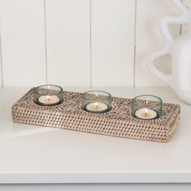 Purbeck Rattan Wicker Tealight Candle Holder