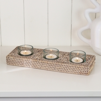 Purbeck Rattan Wicker Tealight Candle Holder