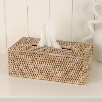 Purbeck Rattan Wicker Tissue Box Cover