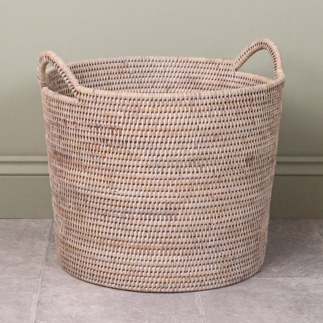 Purbeck Round Wicker Storage Basket With Handles