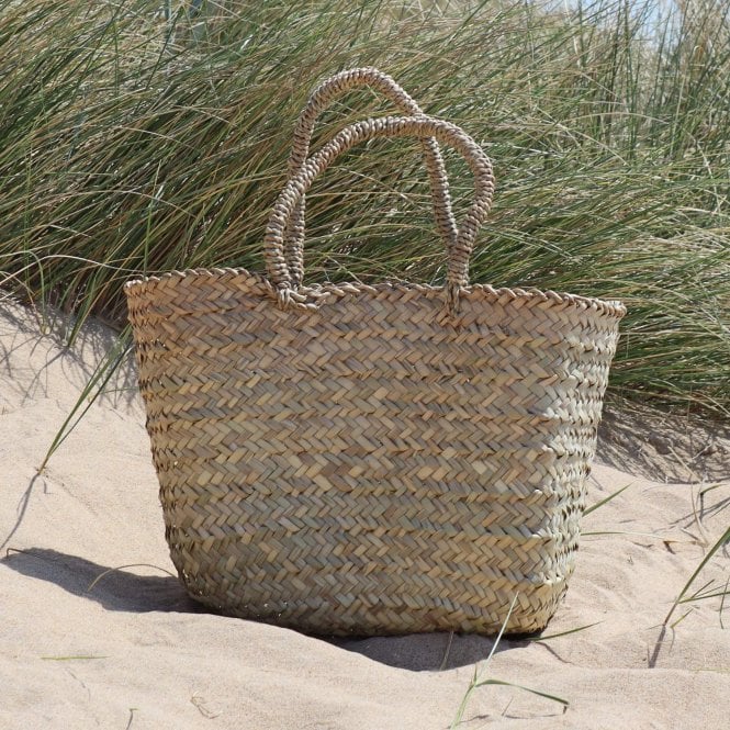 Rectangular Raffia Woven Basket Bag